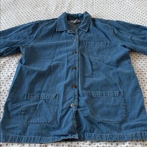Vintage Country Wear denim shirt/jacket, cotton, quilt patch on back, size L